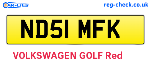 ND51MFK are the vehicle registration plates.
