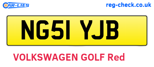 NG51YJB are the vehicle registration plates.
