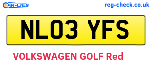 NL03YFS are the vehicle registration plates.