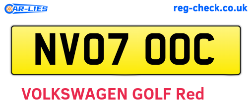 NV07OOC are the vehicle registration plates.
