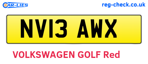 NV13AWX are the vehicle registration plates.