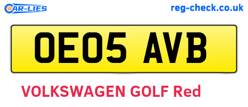 OE05AVB are the vehicle registration plates.