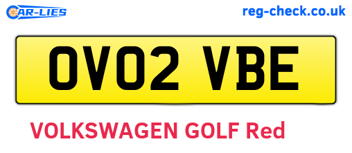 OV02VBE are the vehicle registration plates.
