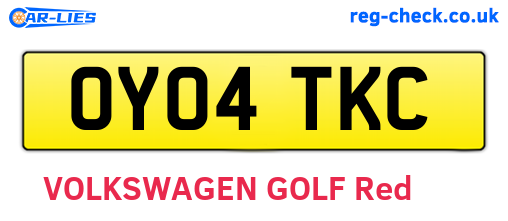 OY04TKC are the vehicle registration plates.