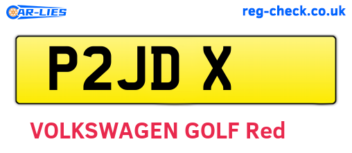 P2JDX are the vehicle registration plates.