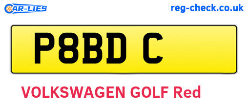 P8BDC are the vehicle registration plates.