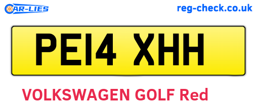 PE14XHH are the vehicle registration plates.