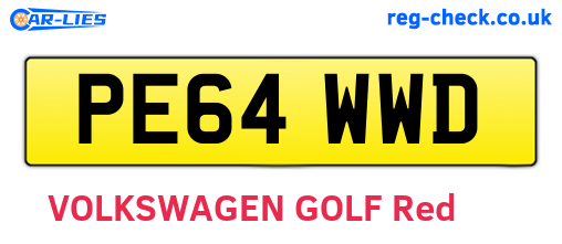 PE64WWD are the vehicle registration plates.