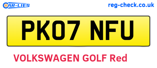 PK07NFU are the vehicle registration plates.