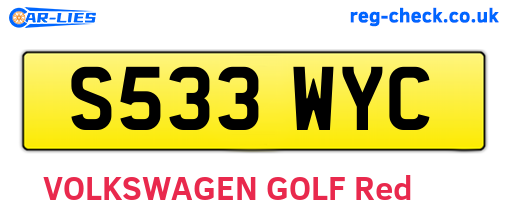 S533WYC are the vehicle registration plates.