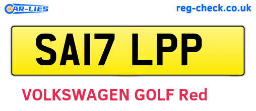 SA17LPP are the vehicle registration plates.