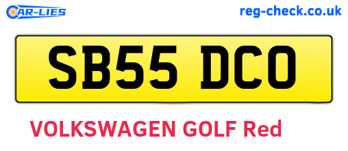 SB55DCO are the vehicle registration plates.
