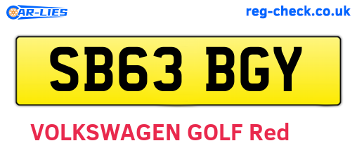 SB63BGY are the vehicle registration plates.