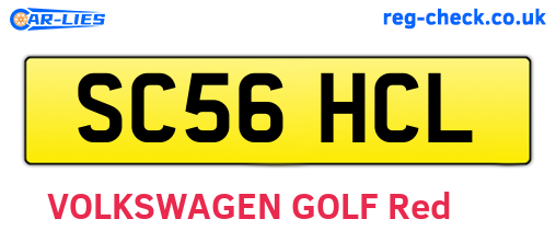 SC56HCL are the vehicle registration plates.