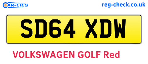 SD64XDW are the vehicle registration plates.