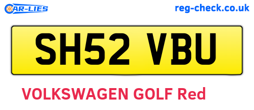 SH52VBU are the vehicle registration plates.