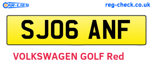 SJ06ANF are the vehicle registration plates.