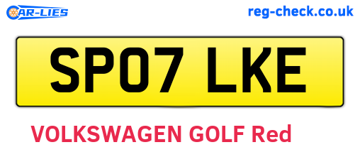 SP07LKE are the vehicle registration plates.