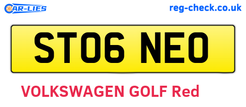 ST06NEO are the vehicle registration plates.