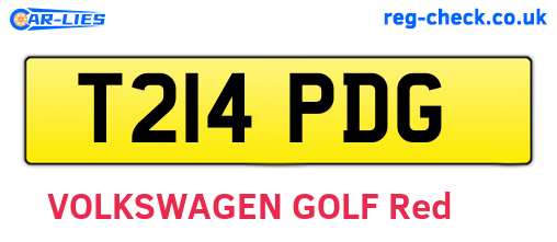 T214PDG are the vehicle registration plates.
