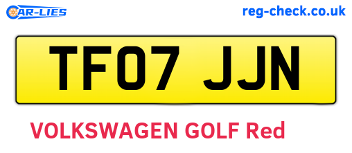 TF07JJN are the vehicle registration plates.
