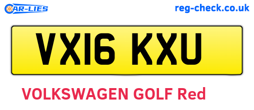 VX16KXU are the vehicle registration plates.