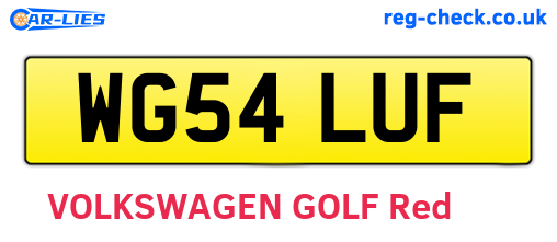 WG54LUF are the vehicle registration plates.