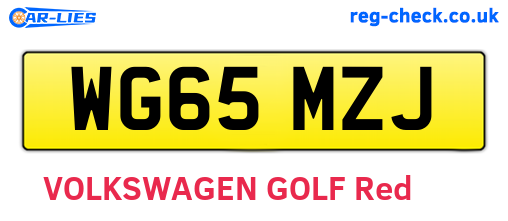 WG65MZJ are the vehicle registration plates.