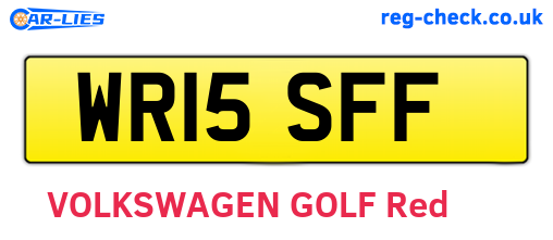 WR15SFF are the vehicle registration plates.