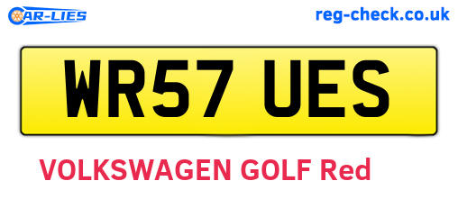 WR57UES are the vehicle registration plates.