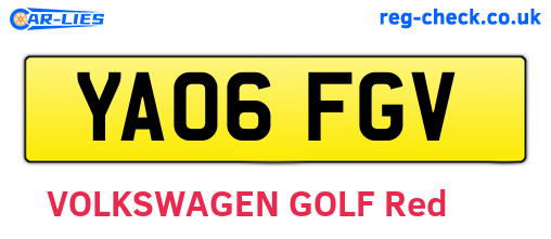 YA06FGV are the vehicle registration plates.