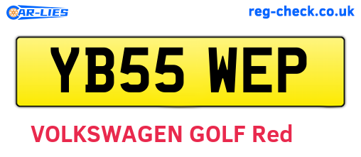 YB55WEP are the vehicle registration plates.