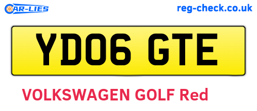 YD06GTE are the vehicle registration plates.