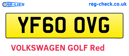 YF60OVG are the vehicle registration plates.