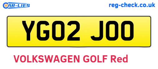 YG02JOO are the vehicle registration plates.