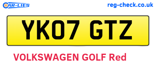 YK07GTZ are the vehicle registration plates.