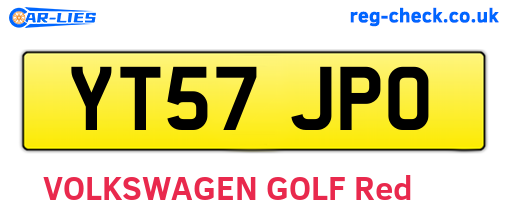 YT57JPO are the vehicle registration plates.