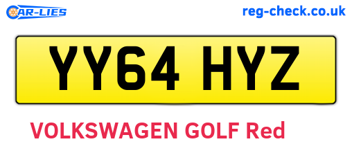 YY64HYZ are the vehicle registration plates.