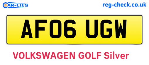AF06UGW are the vehicle registration plates.