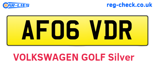 AF06VDR are the vehicle registration plates.