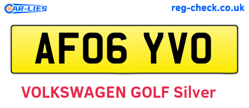 AF06YVO are the vehicle registration plates.