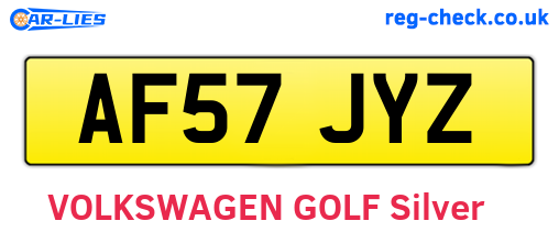 AF57JYZ are the vehicle registration plates.