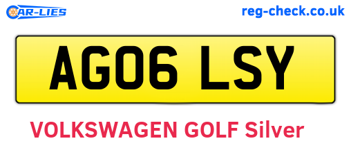 AG06LSY are the vehicle registration plates.