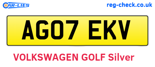 AG07EKV are the vehicle registration plates.