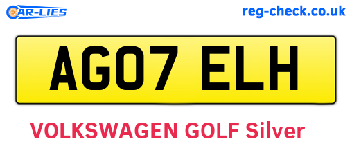 AG07ELH are the vehicle registration plates.
