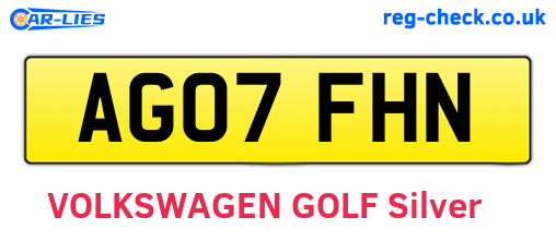 AG07FHN are the vehicle registration plates.