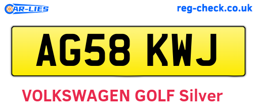 AG58KWJ are the vehicle registration plates.