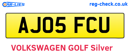 AJ05FCU are the vehicle registration plates.
