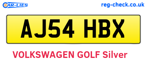 AJ54HBX are the vehicle registration plates.