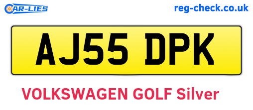 AJ55DPK are the vehicle registration plates.